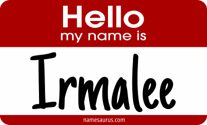 Hello my name is Irmalee png download