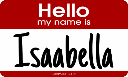 Hello my name is Isaabella png download