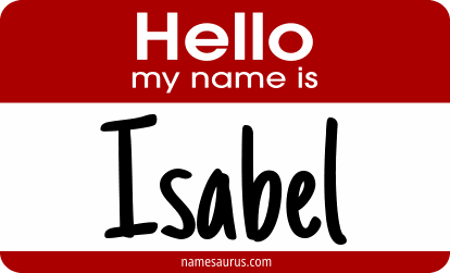 Hello my name is Isabel png download