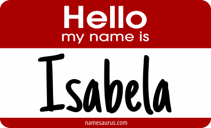 Hello my name is Isabela png download