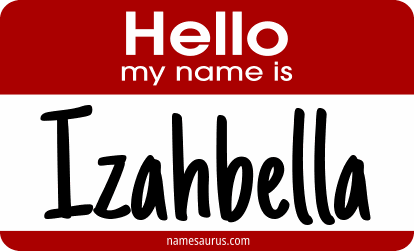 Hello my name is Izahbella png download
