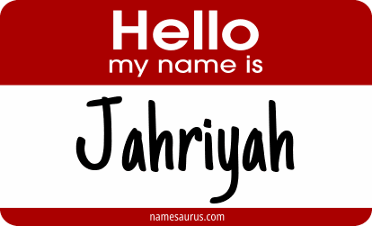 Hello my name is Jahriyah png download