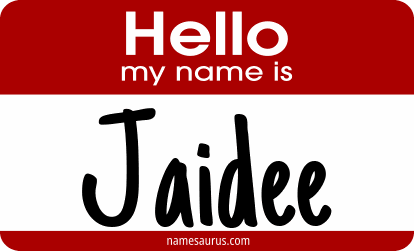 Hello my name is Jaidee png download