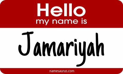 Hello my name is Jamariyah png download