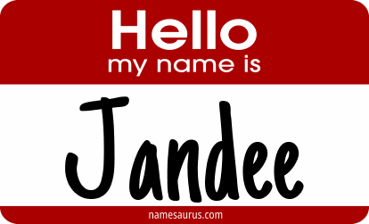 Hello my name is Jandee png download