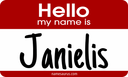 Hello my name is Janielis png download