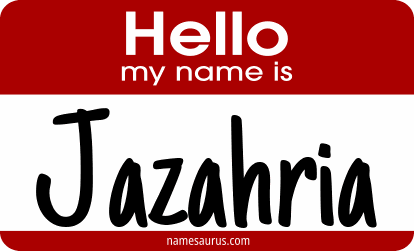 Hello my name is Jazahria png download