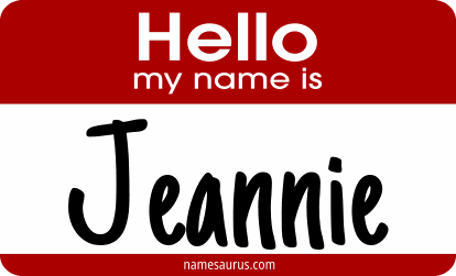 Hello my name is Jeannie png download