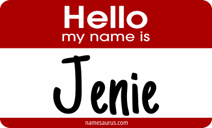Hello my name is Jenie png download