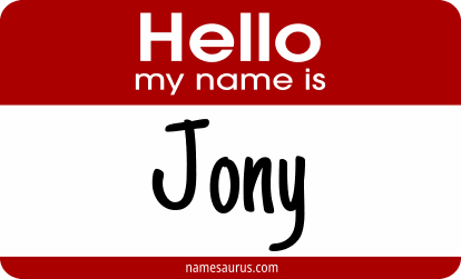 Hello my name is Jony png download
