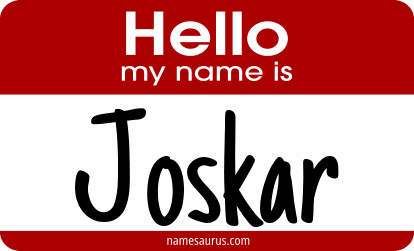 Hello my name is Joskar png download