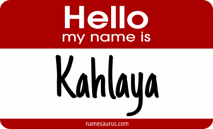 Hello my name is Kahlaya png download