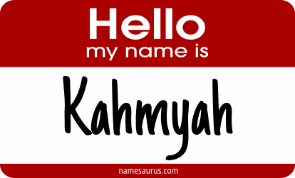 Hello my name is Kahmyah png download