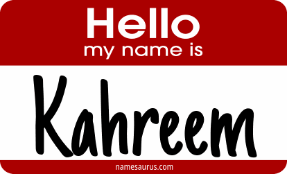 Hello my name is Kahreem png download