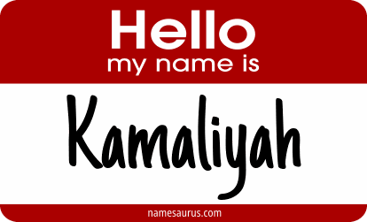Hello my name is Kamaliyah png download