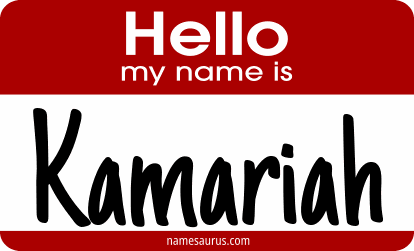 Hello my name is Kamariah png download