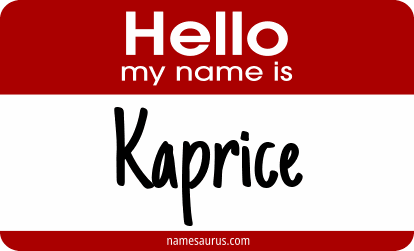 Hello my name is Kaprice png download