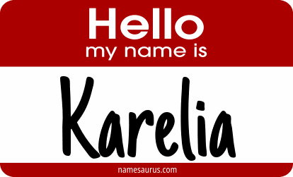 Hello my name is Karelia png download
