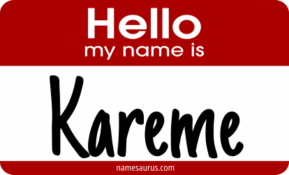 Hello my name is Kareme png download
