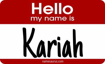 Hello my name is Kariah png download