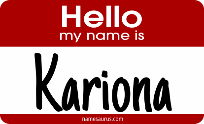 Hello my name is Kariona png download