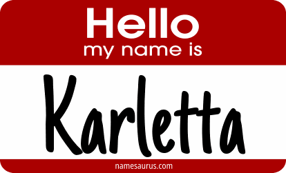 Hello my name is Karletta png download