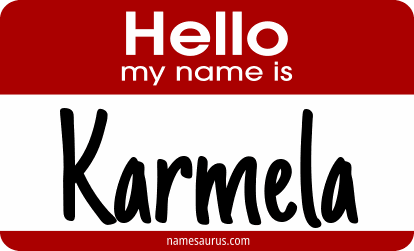 Hello my name is Karmela png download