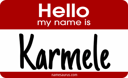Hello my name is Karmele png download