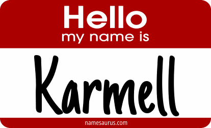 Hello my name is Karmell png download