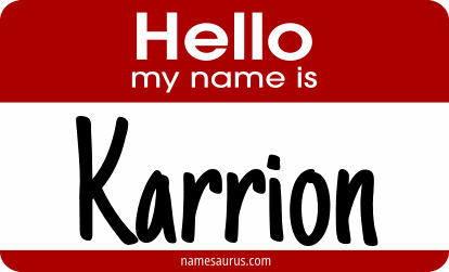 Hello my name is Karrion png download