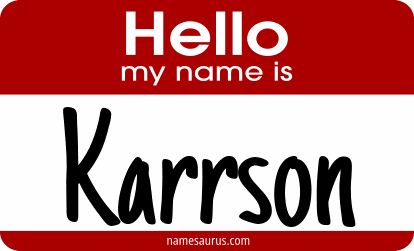 Hello my name is Karrson png download