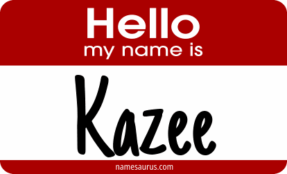 Hello my name is Kazee png download