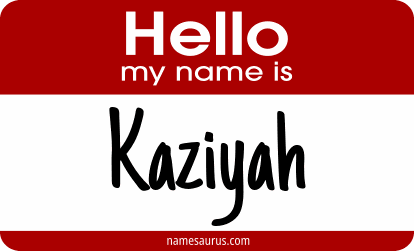 Hello my name is Kaziyah png download