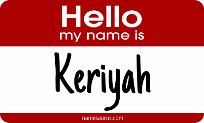 Hello my name is Keriyah png download