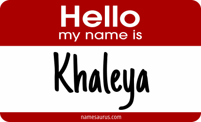 Hello my name is Khaleya png download