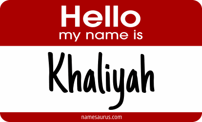 Hello my name is Khaliyah png download