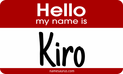 Hello my name is Kiro png download
