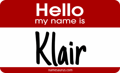 Hello my name is Klair png download