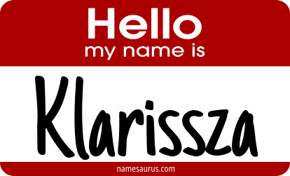 Hello my name is Klarissza png download