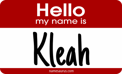 Hello my name is Kleah png download
