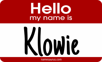 Hello my name is Klowie png download