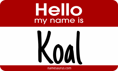 Hello my name is Koal png download