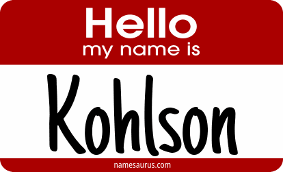 Hello my name is Kohlson png download