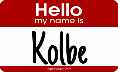 Hello my name is Kolbe png download