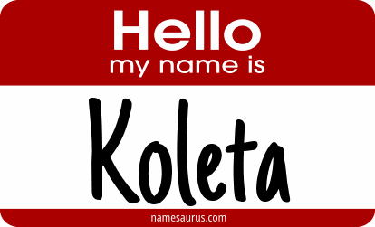 Hello my name is Koleta png download