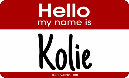 Hello my name is Kolie png download