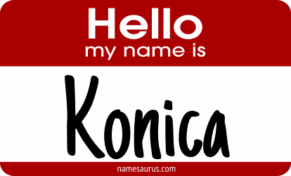 Hello my name is Konica png download