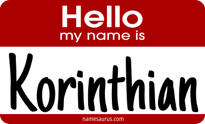 Hello my name is Korinthian png download