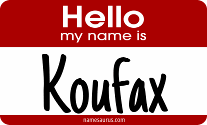 Hello my name is Koufax png download