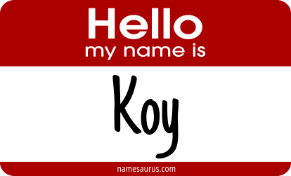 Hello my name is Koy png download